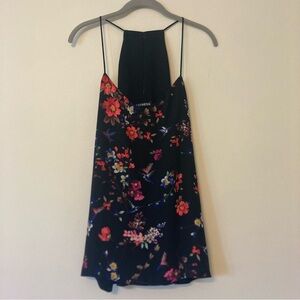 Express Floral Black Tank Top